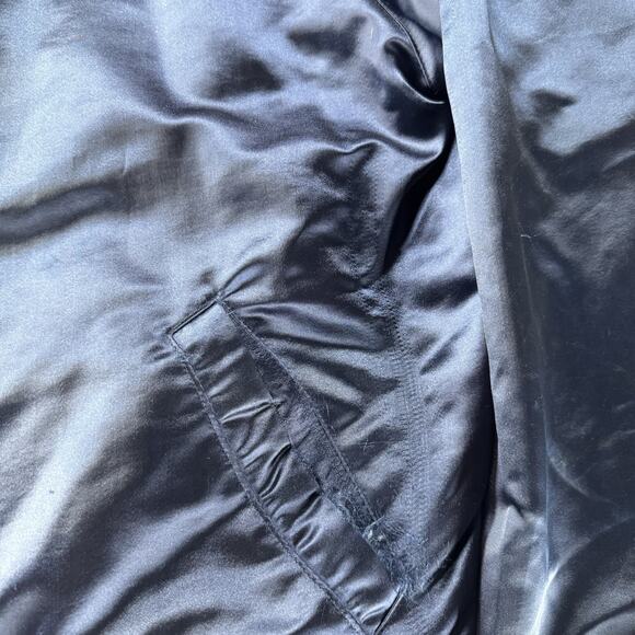 Vintage Korea Embroidered Dragon Satin Bomber Souvenir Jacket Distress Full Zip - Picture 10 of 11